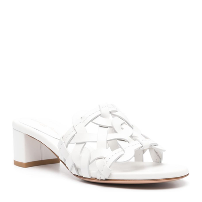 Leather Sandals In White - Image 4