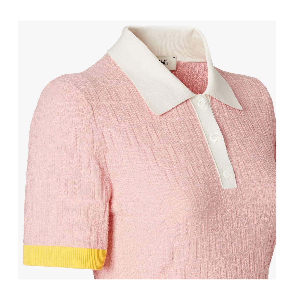 Pink Polo Dress with FF Jacquard - Image 4