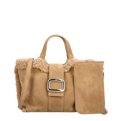 Choc Shopping Bag Suede Beige - Image 1