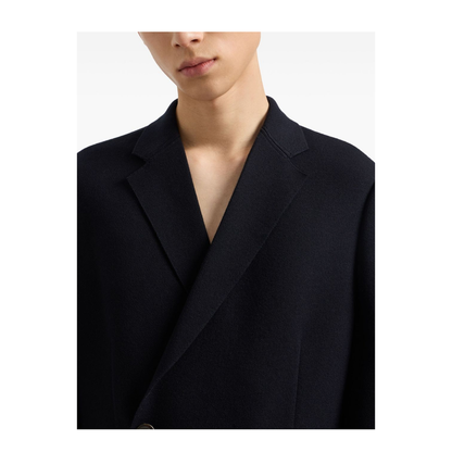 Double-breasted Blazer in a Plain-Knit Wool Blend - Image 4