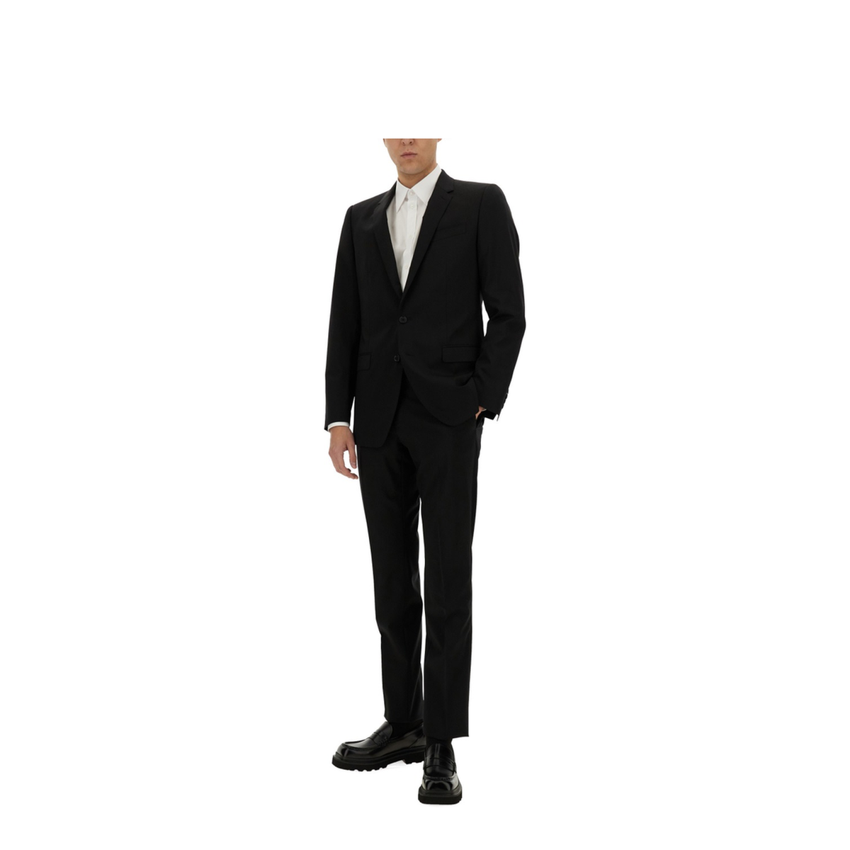 Two-piece suit in black wool - Image 2