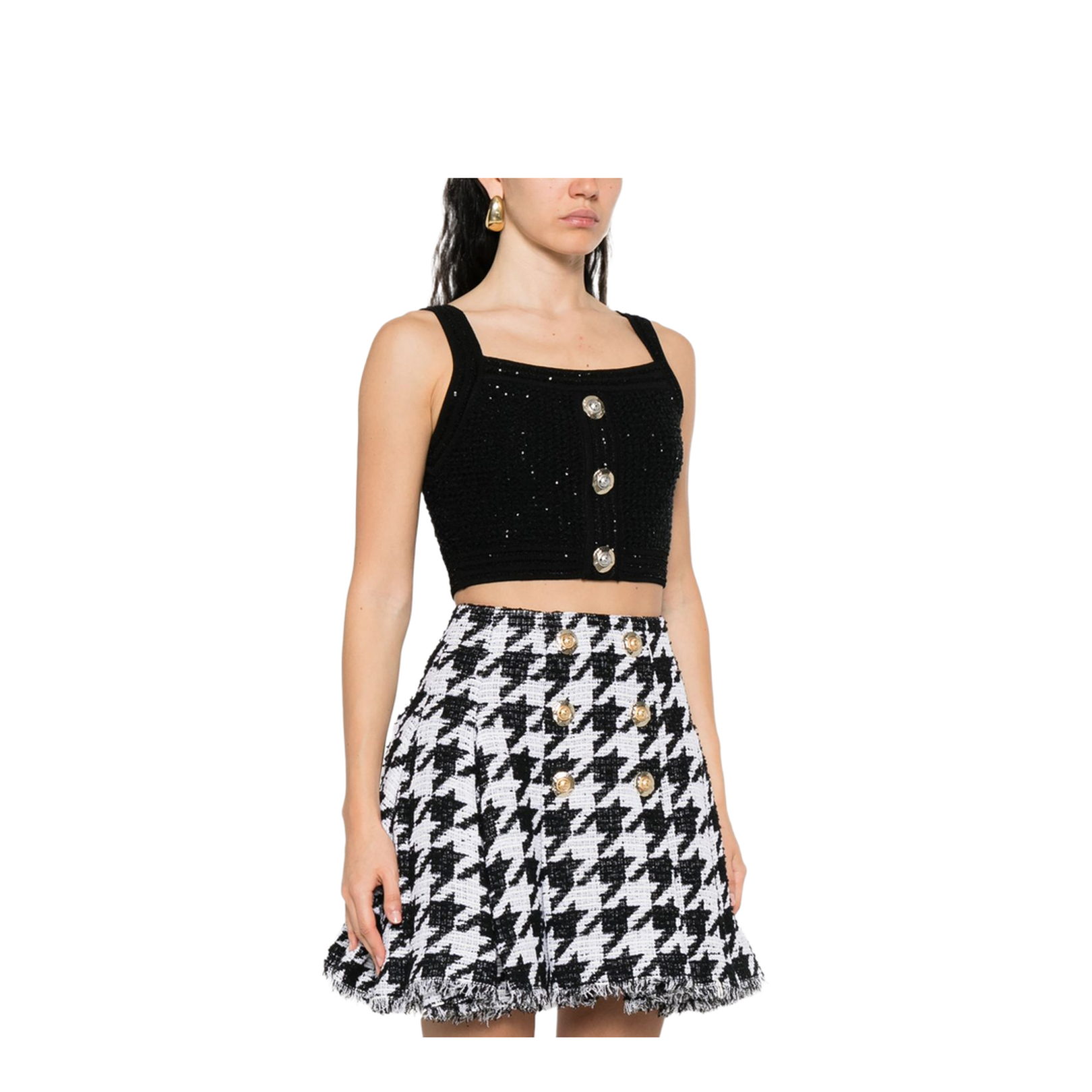 Tweed Top - Black - Image 4