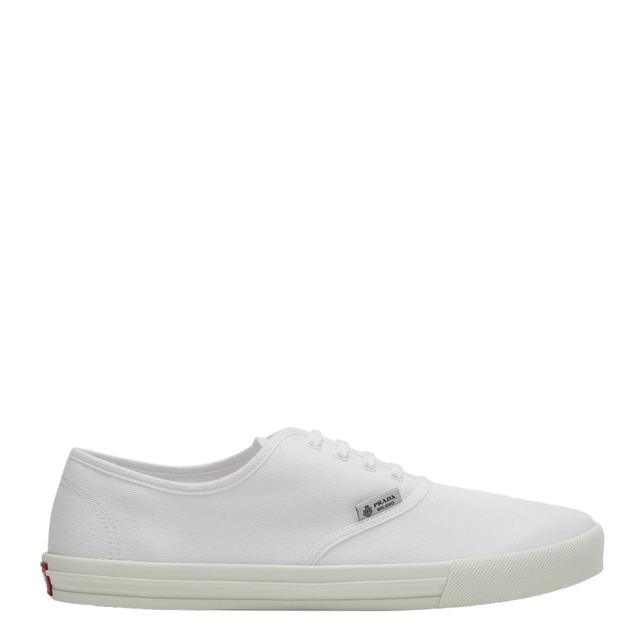 Sneakers In White Drill Fabric - Image 1