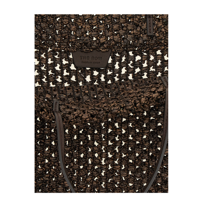 Barn Mini Raffia Nylon Tote - Dark Brown - Image 4