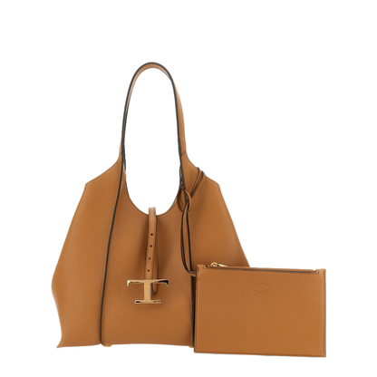 T Timeless Small Hammered Leather Tote Bag - Kenia - Image 3