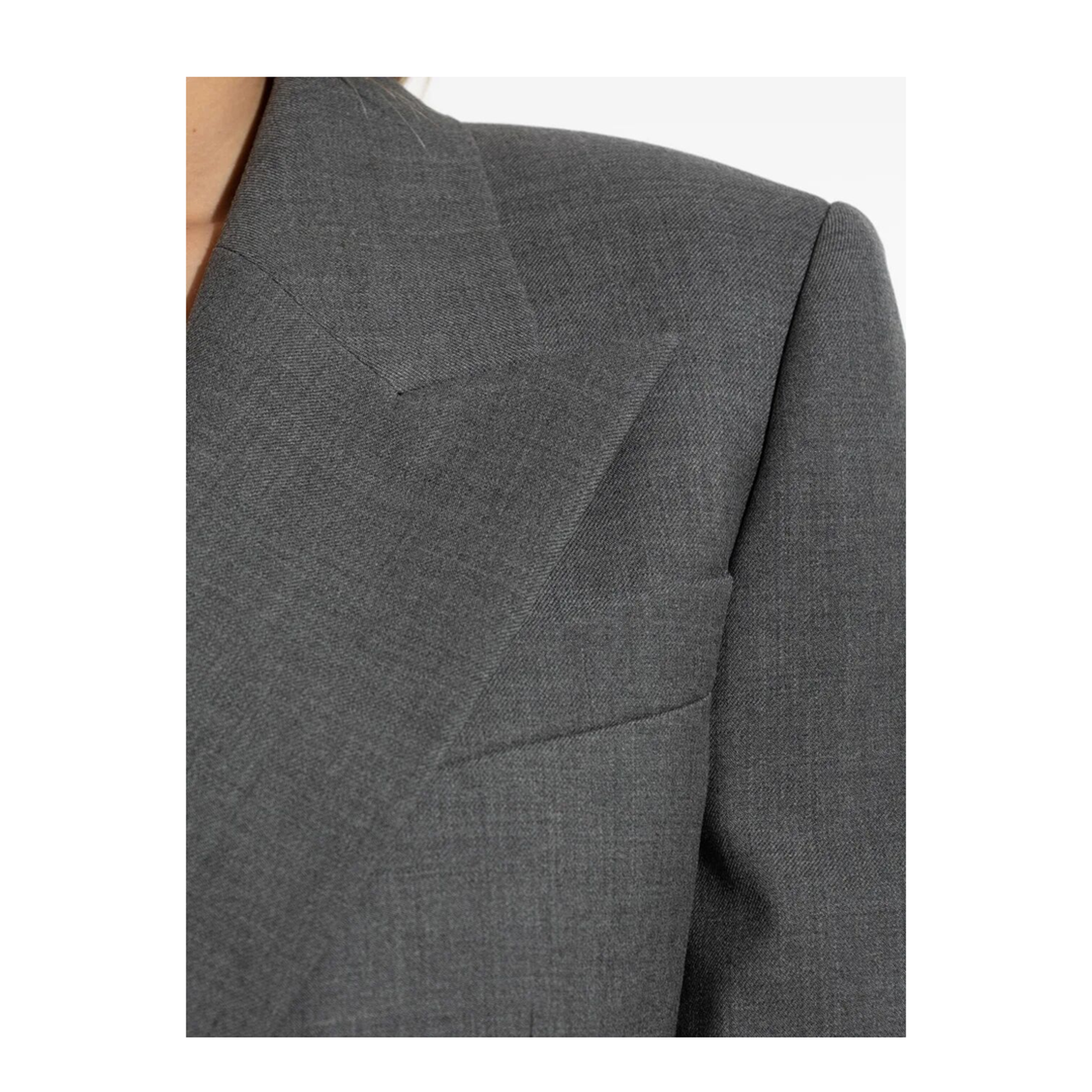 Double-Breasted Wool Structured Jacket - Image 5