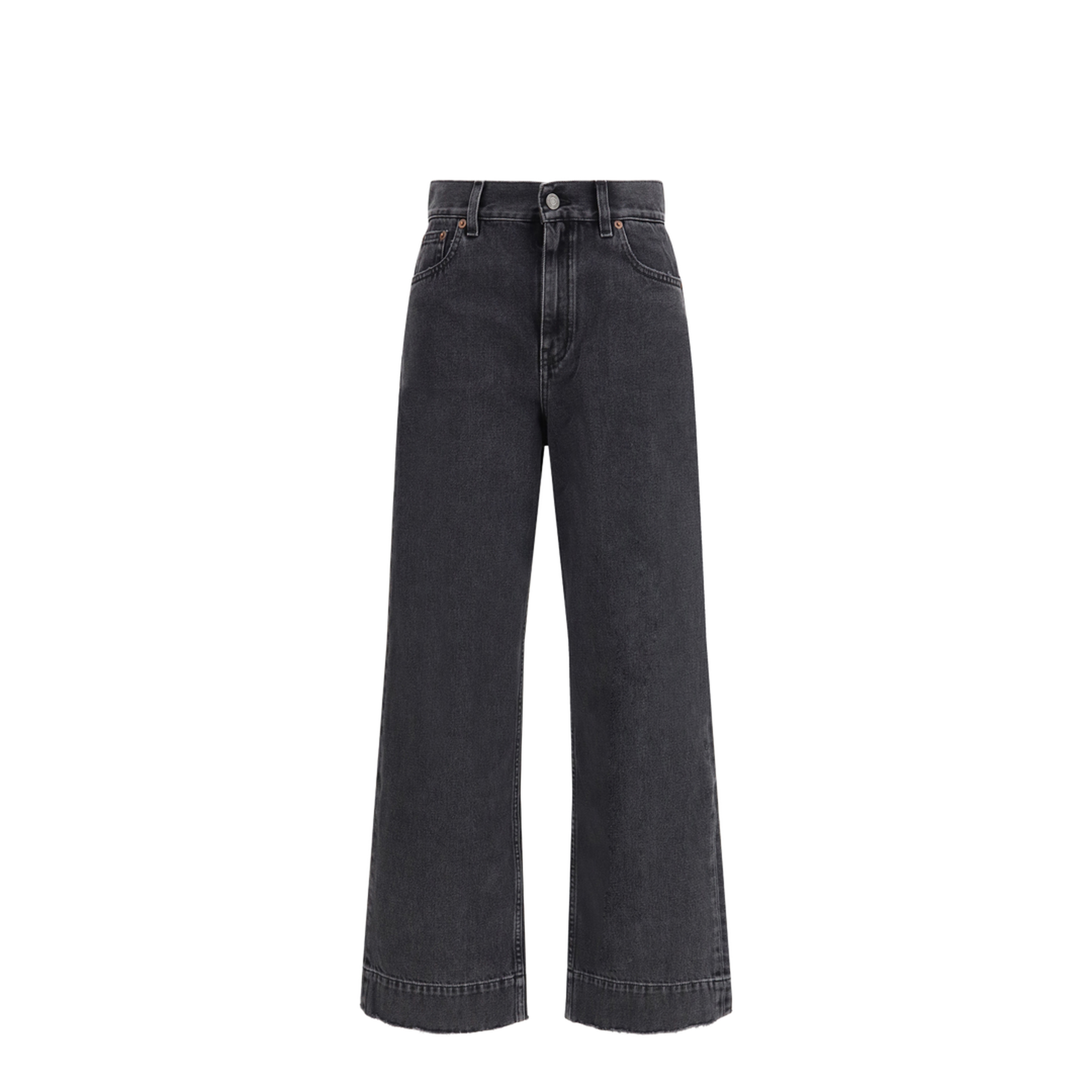 High-Waisted Cropped Denim Jeans - Image 1