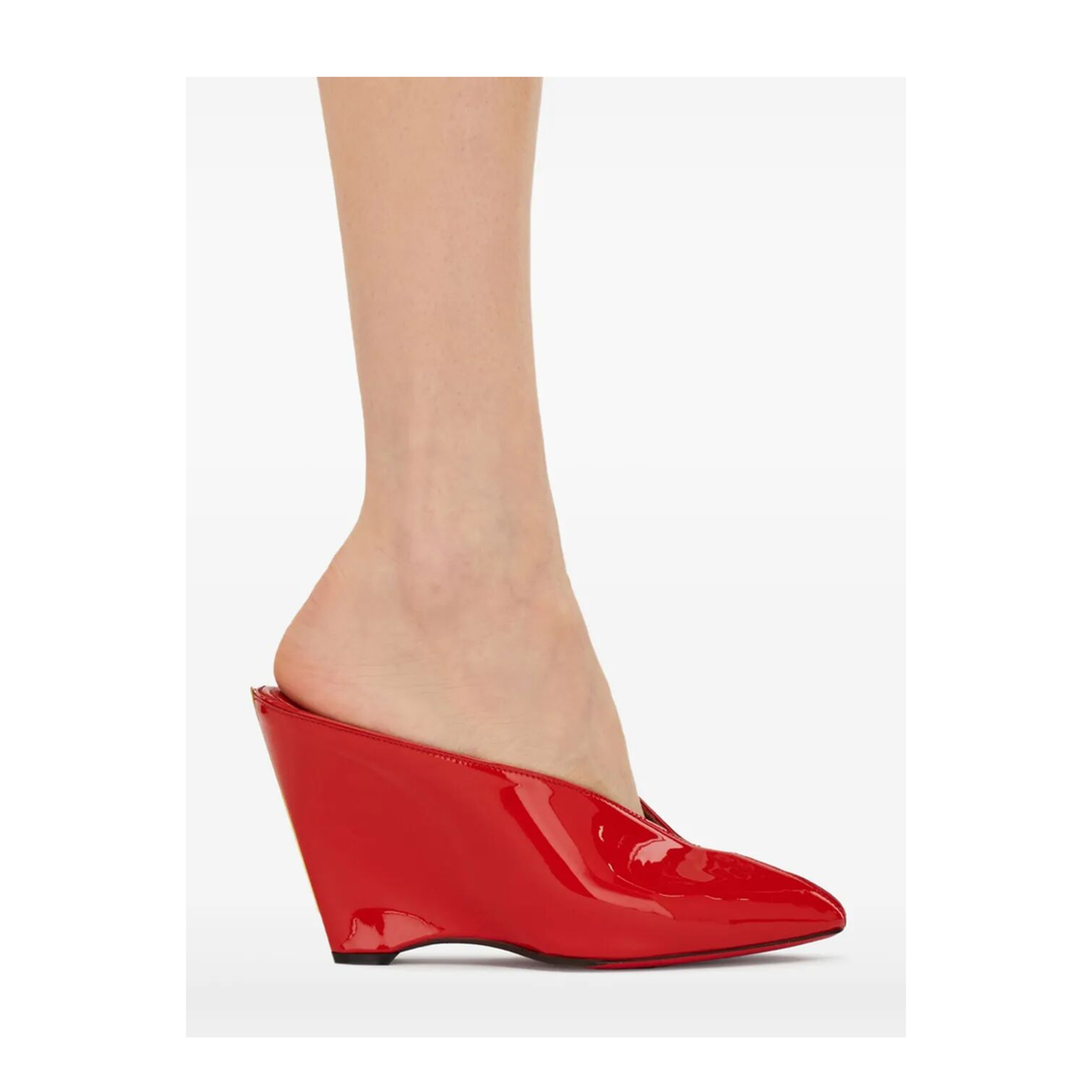 Alicia 95 Peep Toe Patent Leather Mule - Image 5