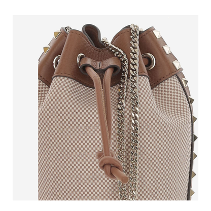 Two Tone Canvas Rockstud Bucket Bag - Image 4