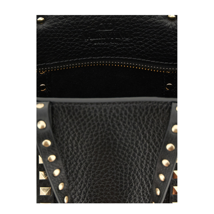 Rockstud Small Calfskin Shopping Bag - Black - Image 4