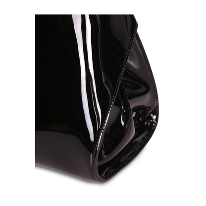 Hug Medium Calfskin Patent Shoulder Bag - Black - Image 4