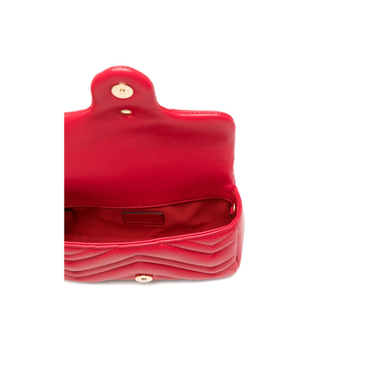 GG Marmont Mini Matelassé Chevron Nappa Leather Shoulder Bag - Bright Red - Image 2