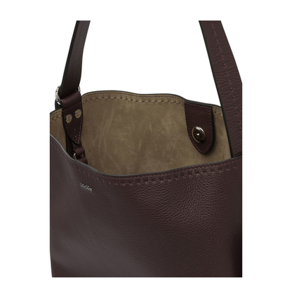 Archetipo Calf Leather Bucket Bag - Bordeaux - Image 4