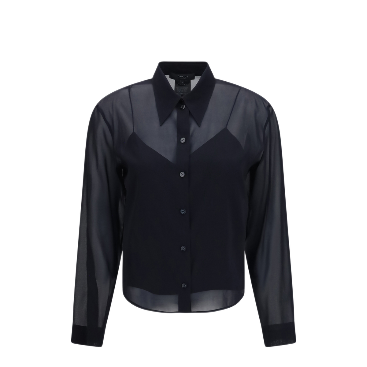 Stretch Silk Chiffon Shirt - Image 1