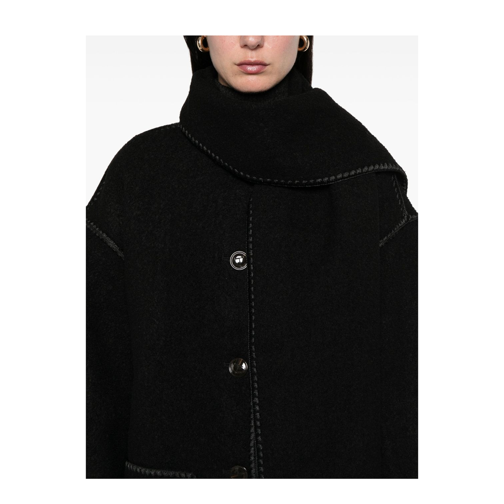 Black Wool Blend Jacket - Image 2