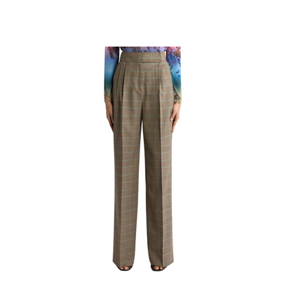 Stretch Wool Pants with Prince of Wales Pattern - Image 3
