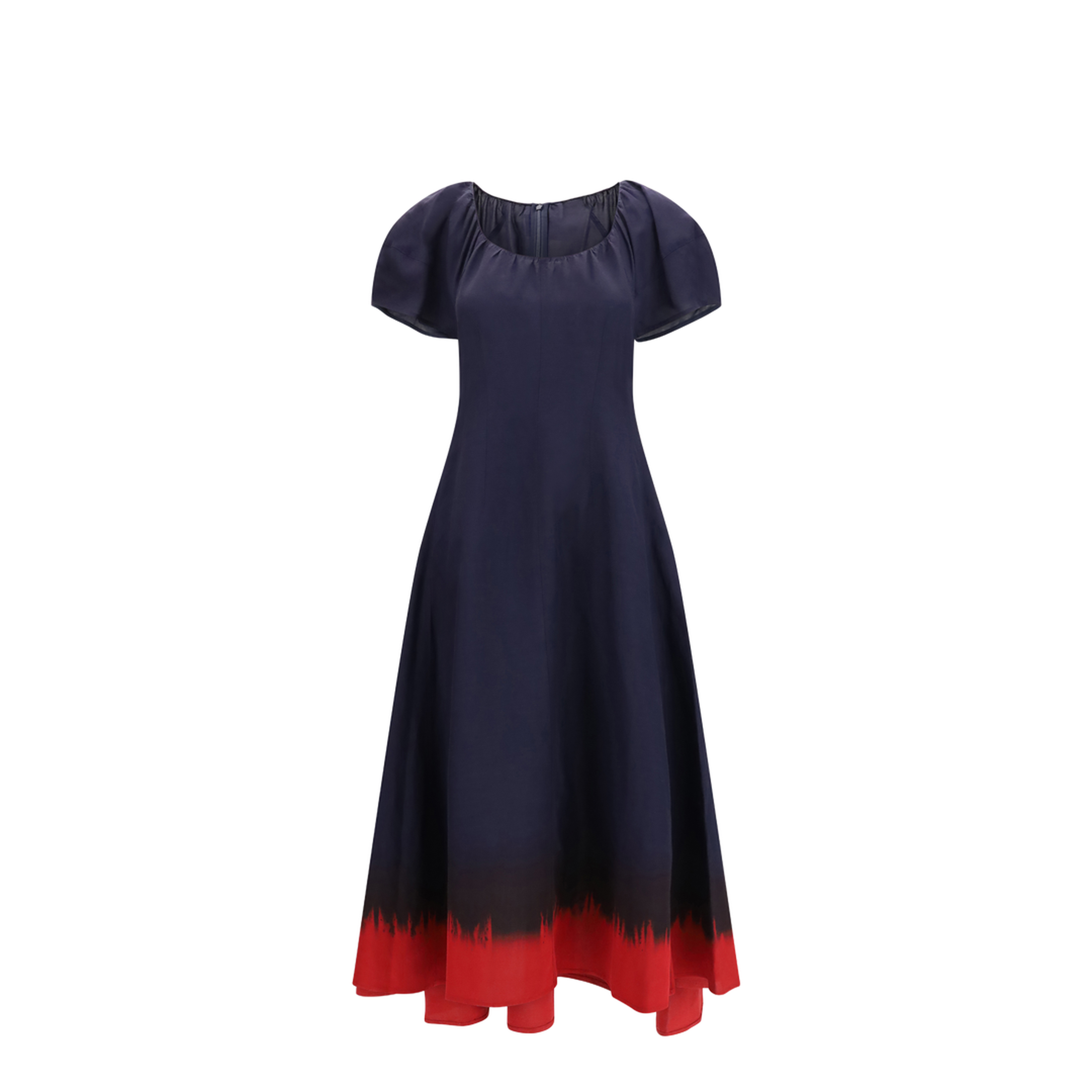 Midi Dress with Balloon Sleeves - Image 1