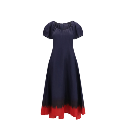 Midi Dress with Balloon Sleeves - Image 1