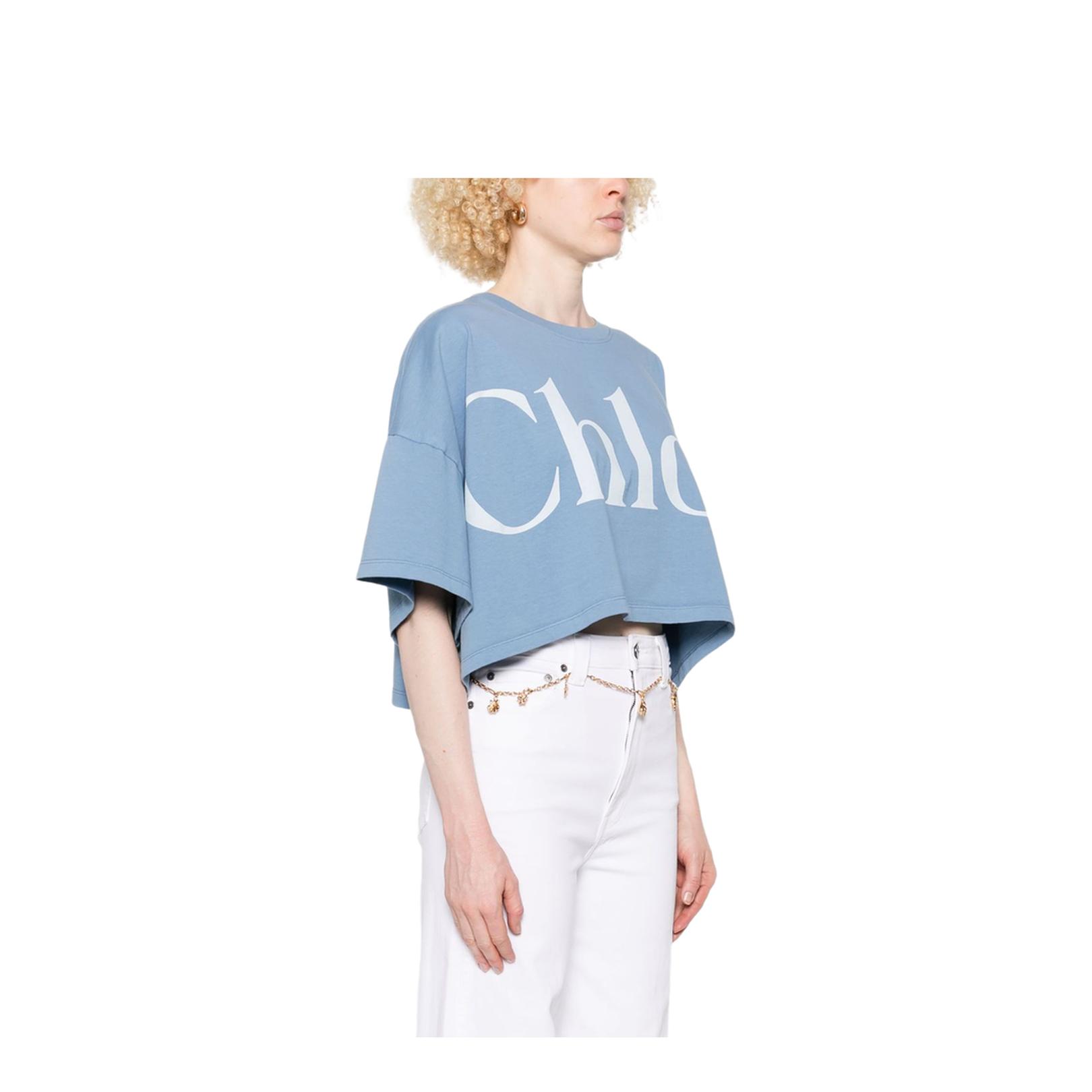 Cropped Boxy Logo T-Shirt in Cotton Jersey - Image 2