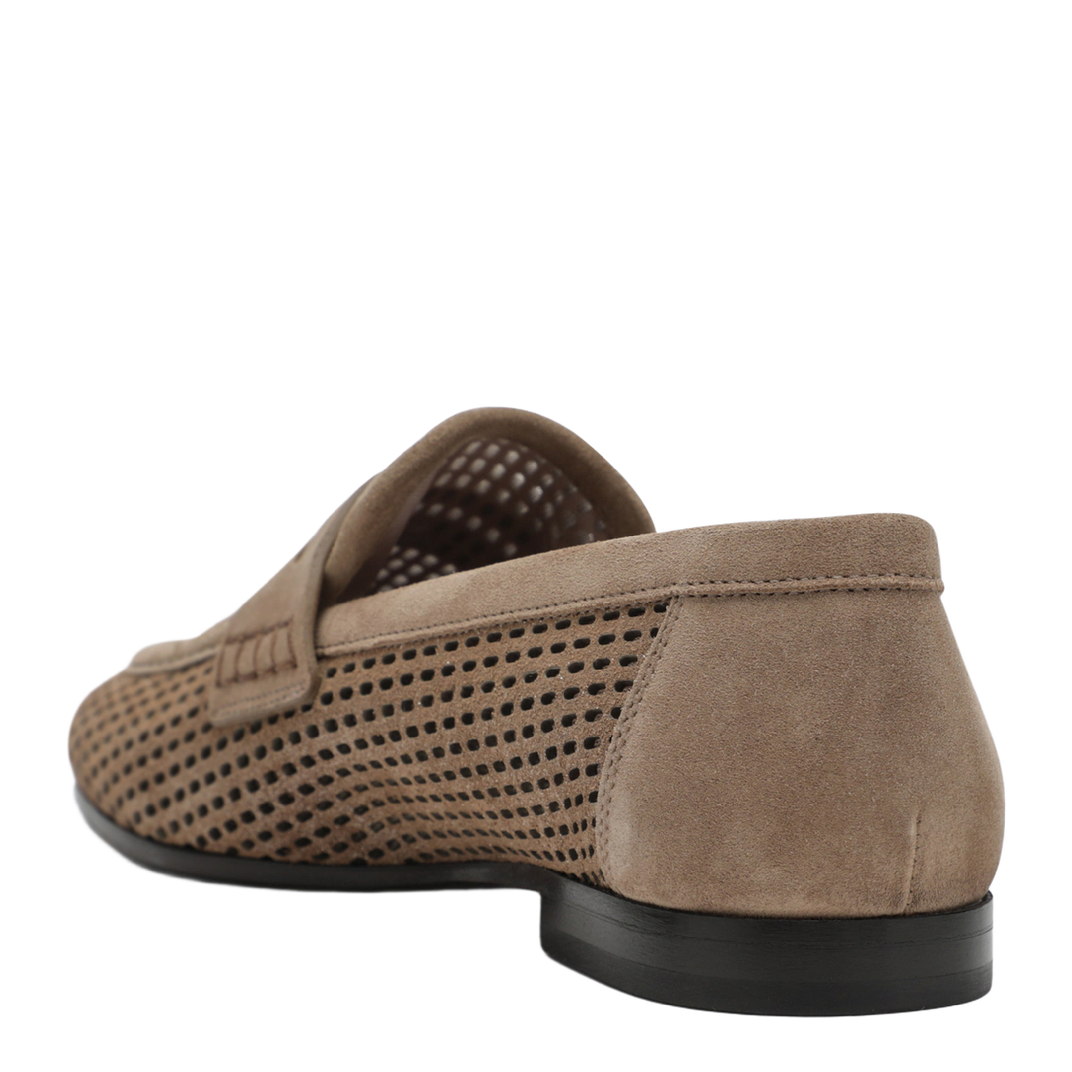 Brown Loafers in Sparkling Net Leather - Image 2