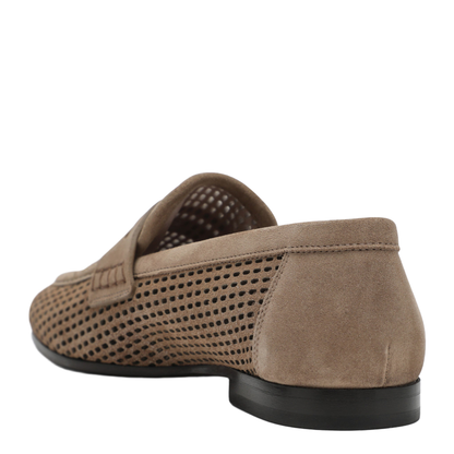 Brown Loafers in Sparkling Net Leather - Image 2