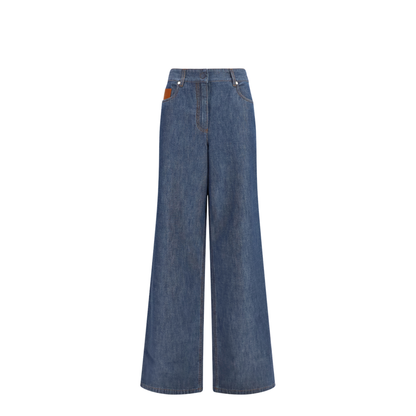 Wide-leg Chambray Jeans - Image 1