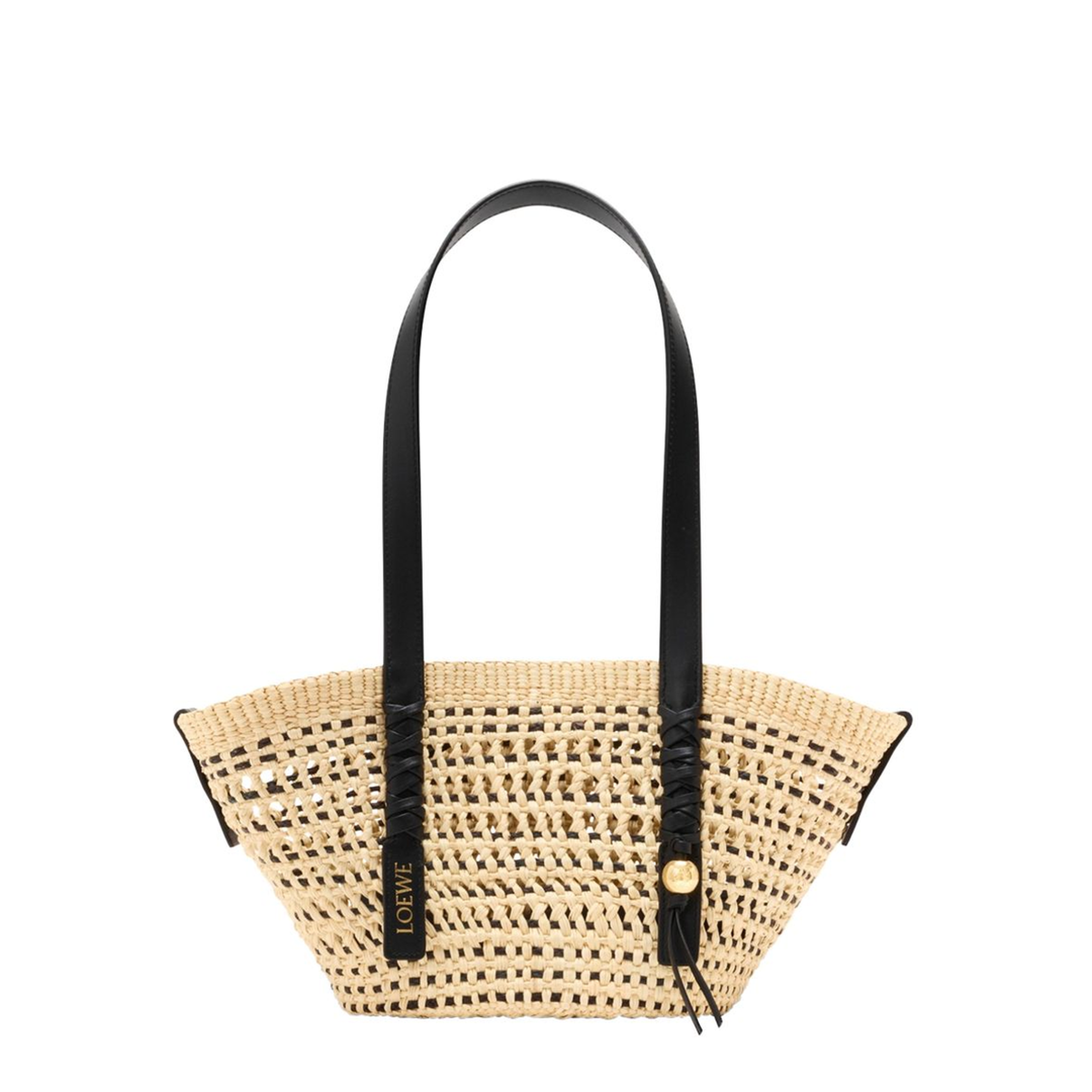 Paula’s Ibiza Small Braid Basket - Natural/Black - Image 1