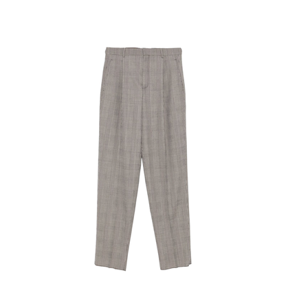 High-Waisted Pants in Prince of Wales Wool - Image 1