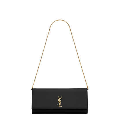 Kate Grain de Poudre Leather Clutch - Black - Image 1