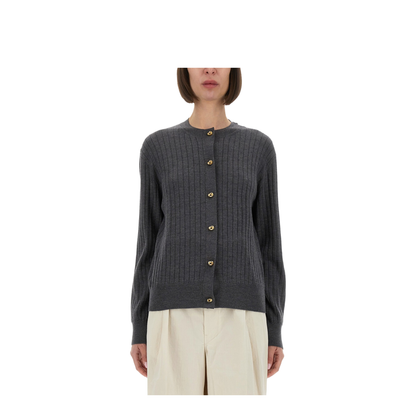 Wool Rib Cardigan in Anthracite - Image 1