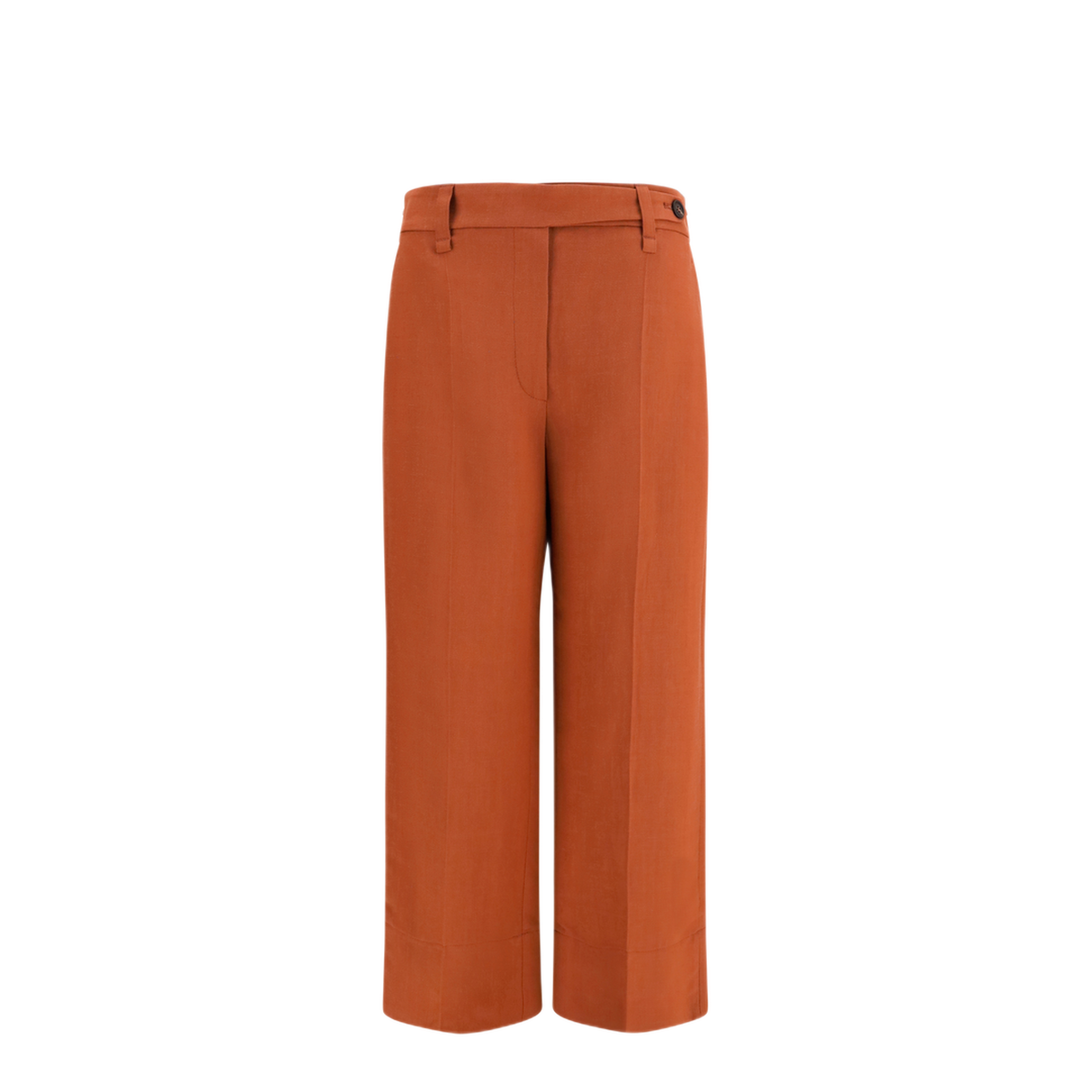 Cigarette Pants In Fluid Viscose And Linen Twill - Image 1