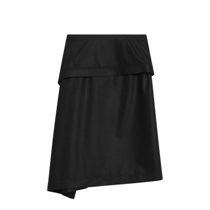 Asymmetric Black Skirt with Basque - Image 2