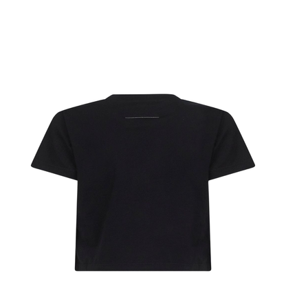 Black Jersey Cropped Numeric Signature T-Shirt - Image 2
