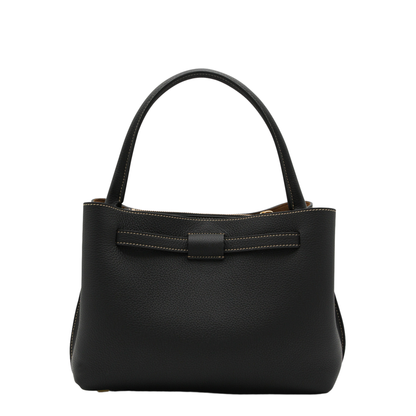 T Timeless Mini Calfskin Leather Top-Handle Bag - Black - Image 5
