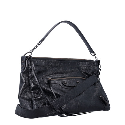 Le City Moto Medium Arena Lambskin Crossbody - Black - Image 2