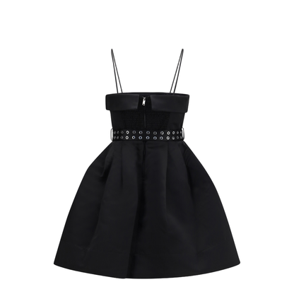 Short Satin Dress with a Full Skirt - Image 2
