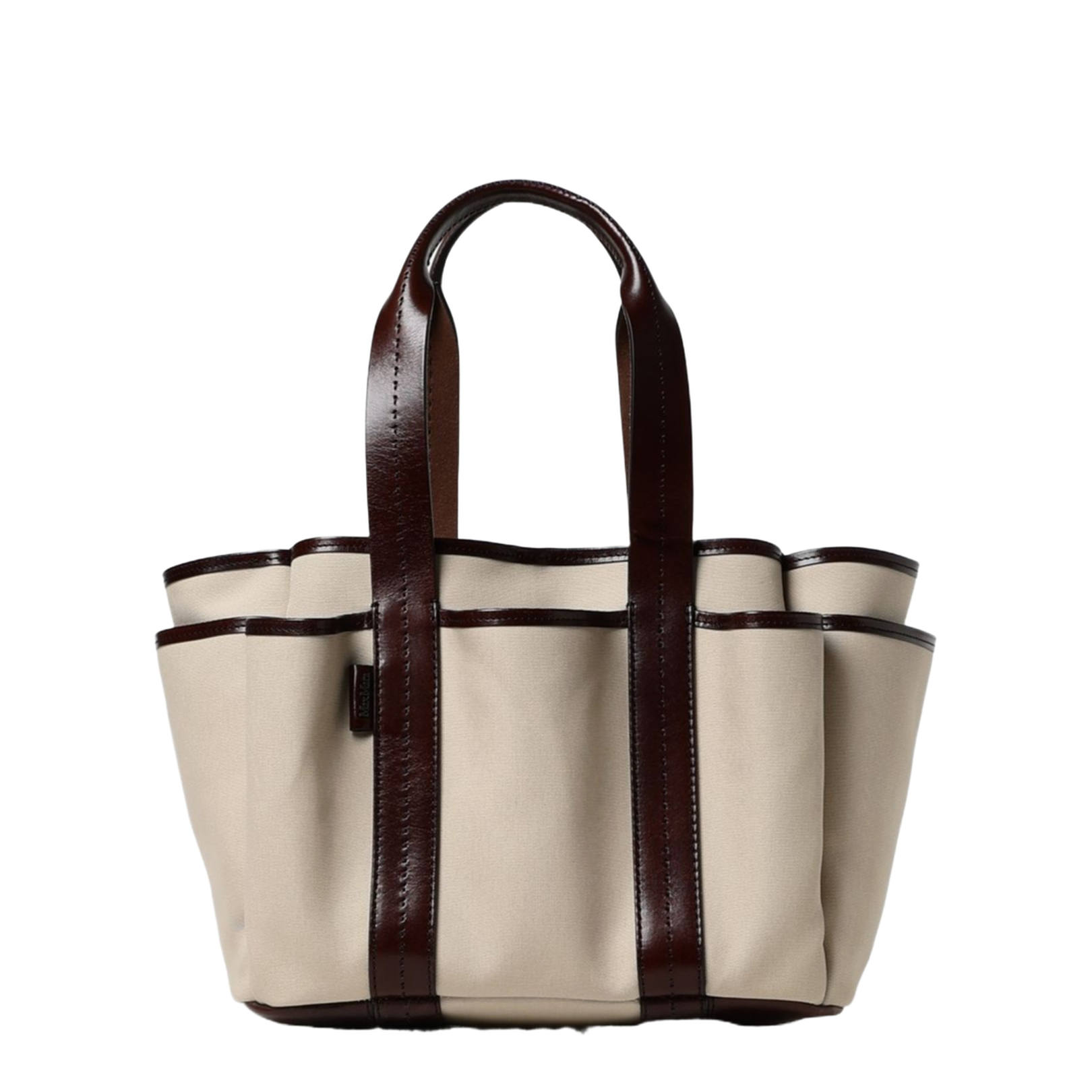 Handbag with Dual Handles and Storage Pockets - Image 1
