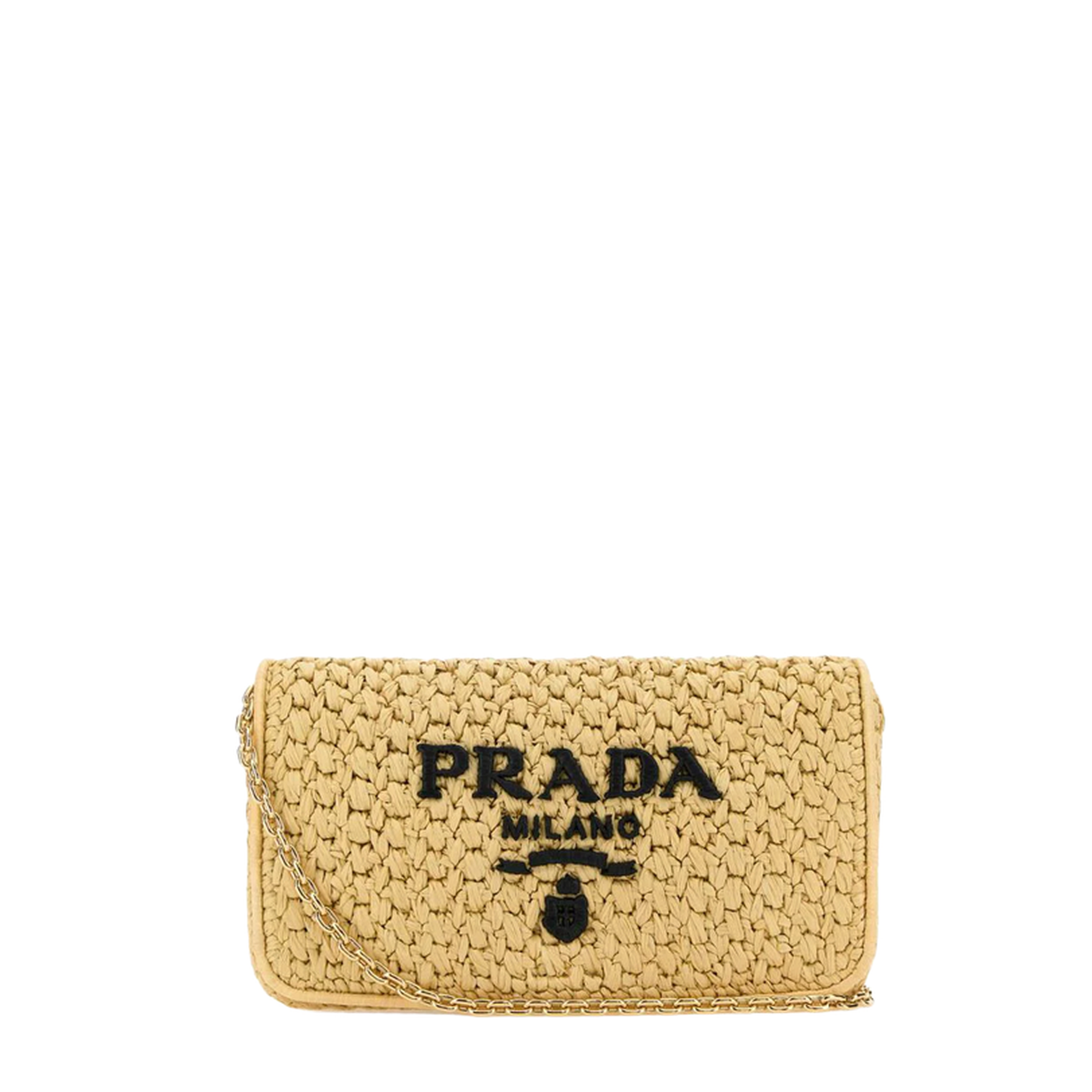 Raffia Crossbody Bag - Natural/Black - Image 1