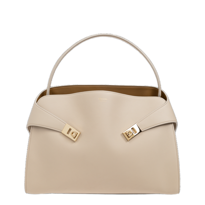 Hug Soft Medium Calfskin Shoulder Bag - Stone - Image 1