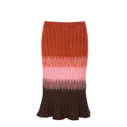 Gradient Mohair and Wool High-Waisted Midi Skirt - Image 1