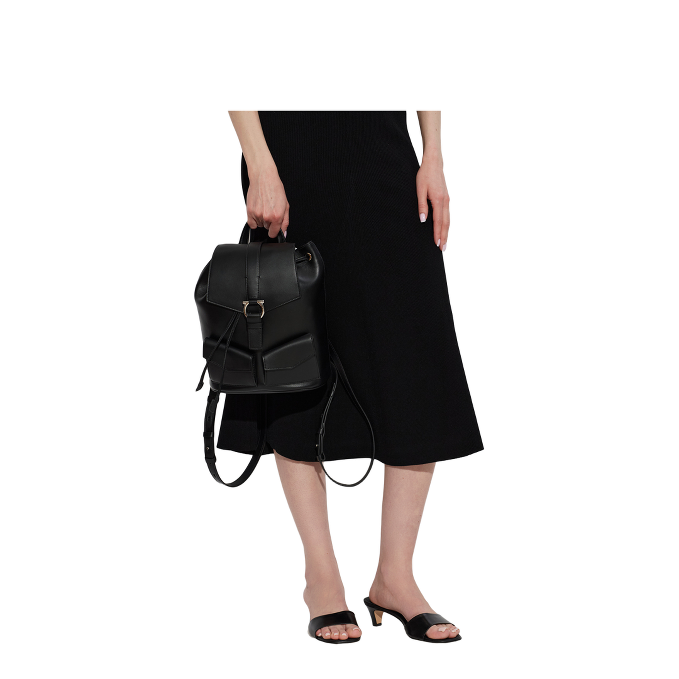 Medium Calfskin Backpack - Black - Image 1