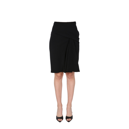 Chic Midi Skirt With Side Zip Closure In Black - Image 1
