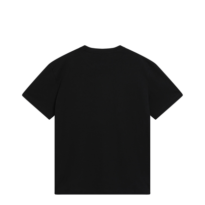 Black Cotton T-Shirt With Vgold - Image 2