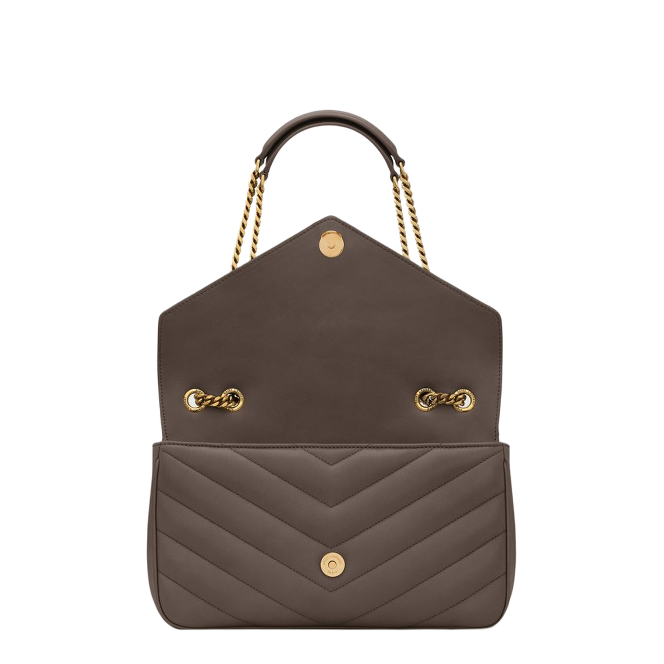 Loulou Medium MATELASSÉ Shoulder Bag Grey - Image 4