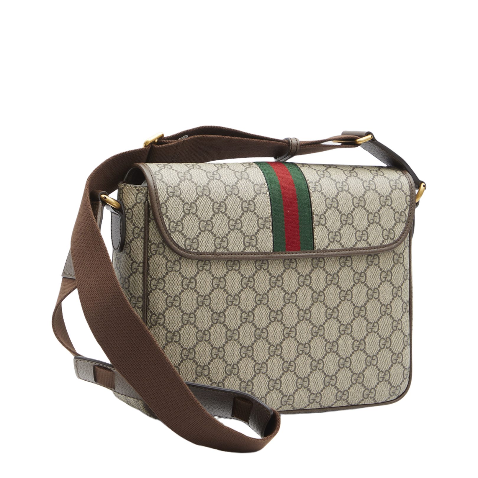 Ophidia Medium Canvas Messenger Bag - Beige - Image 1