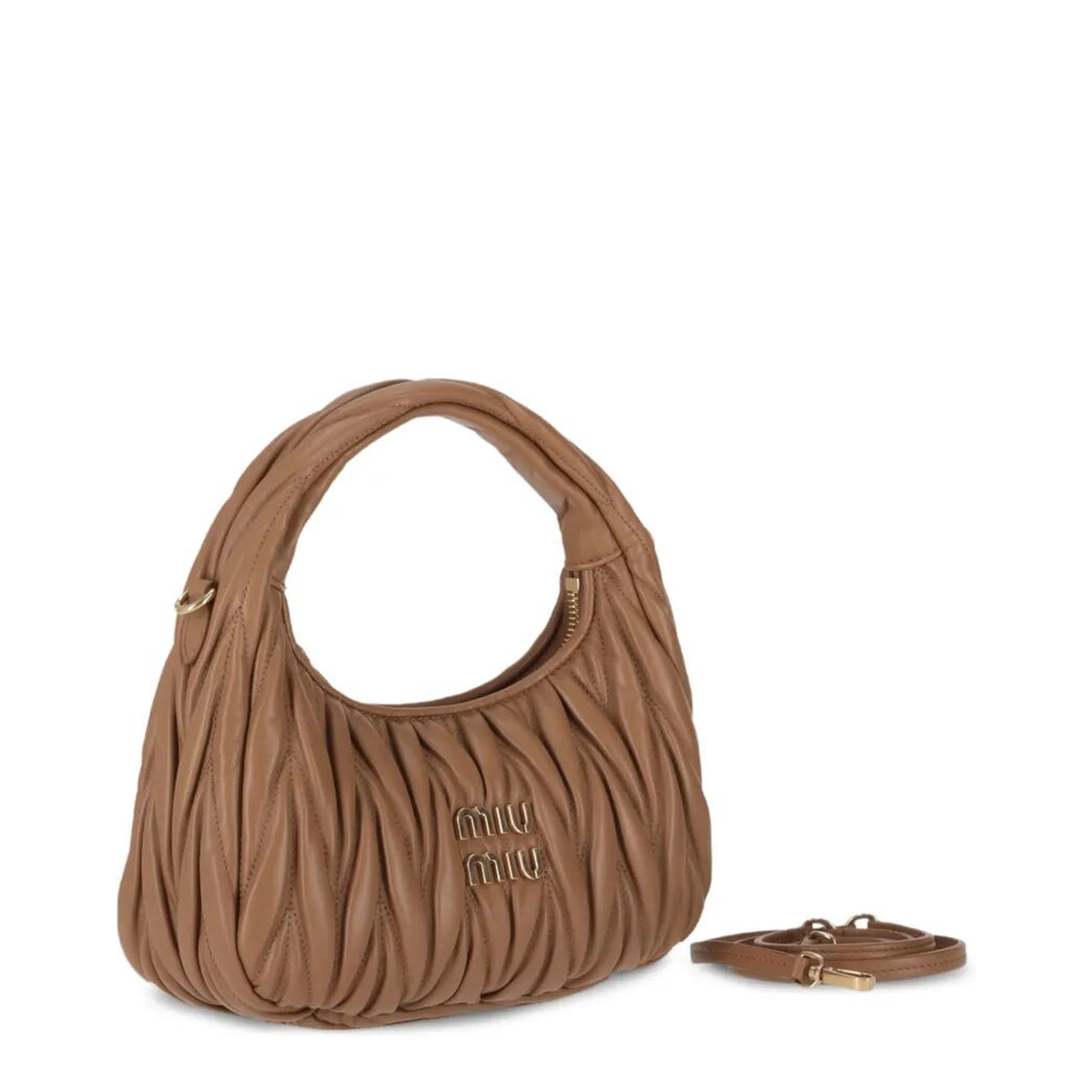 Wander Matelassé Leather Shoulder Bags - Brown - Image 3