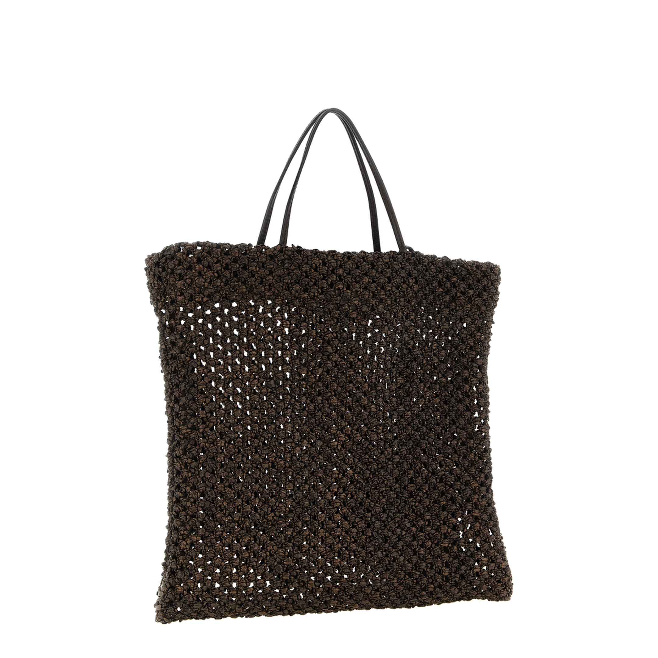Barn Mini Raffia Nylon Tote - Dark Brown - Image 2