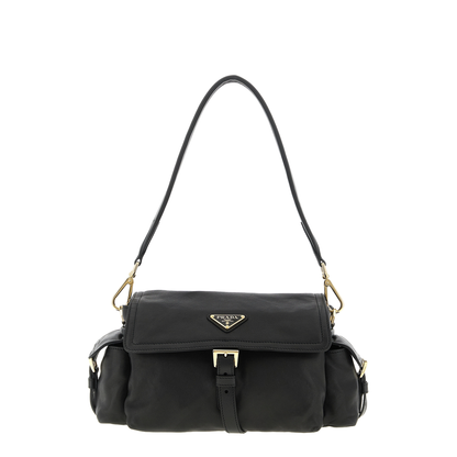 Explore Medium Nappa Leather Shoulder Bag - Nero - Image 1