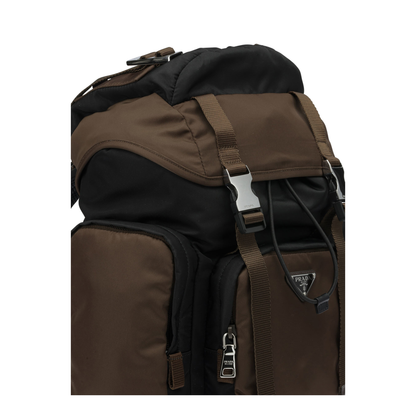 Casual Backpack in Re-Nylon and Leather - Image 4