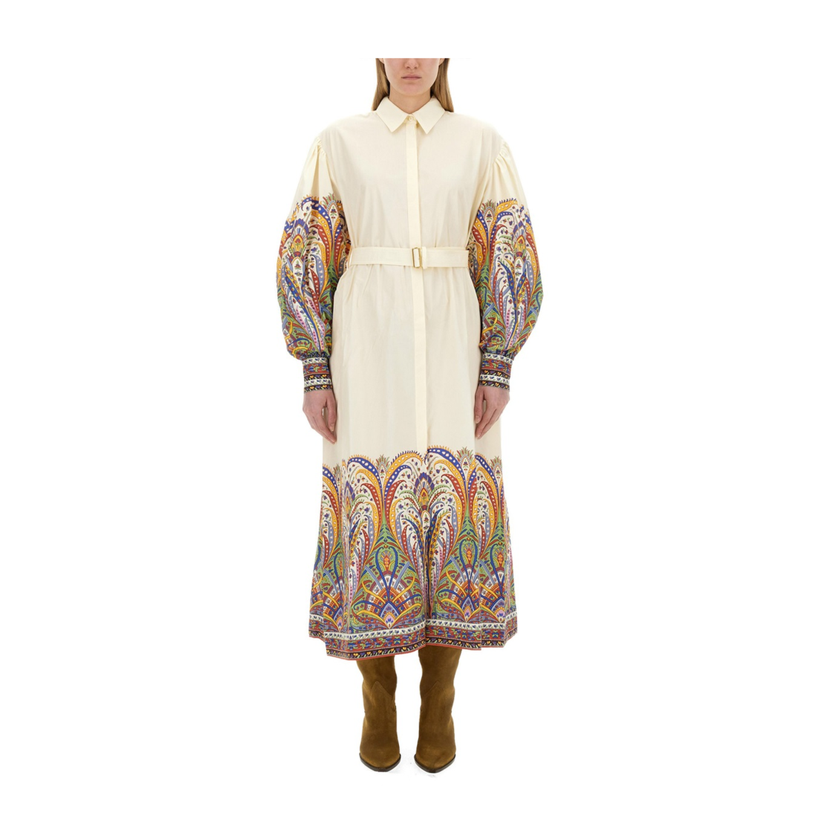 White Cotton Maxi Shirt Dress - Image 5